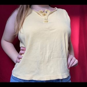 Yellow button tank top
